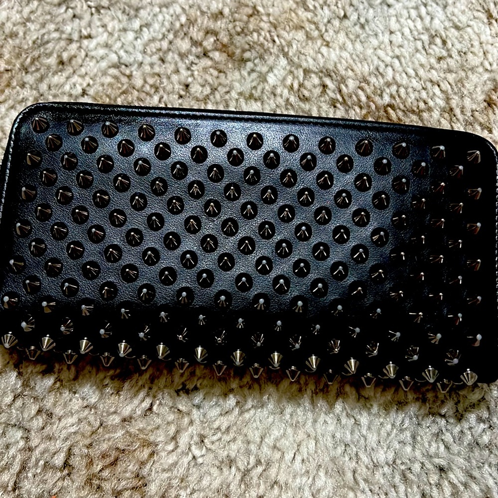 Christian Louboutin panettone wallet leather and spikes